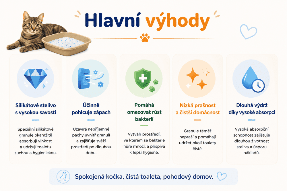 Hlavní výhody silikagelového steliva
